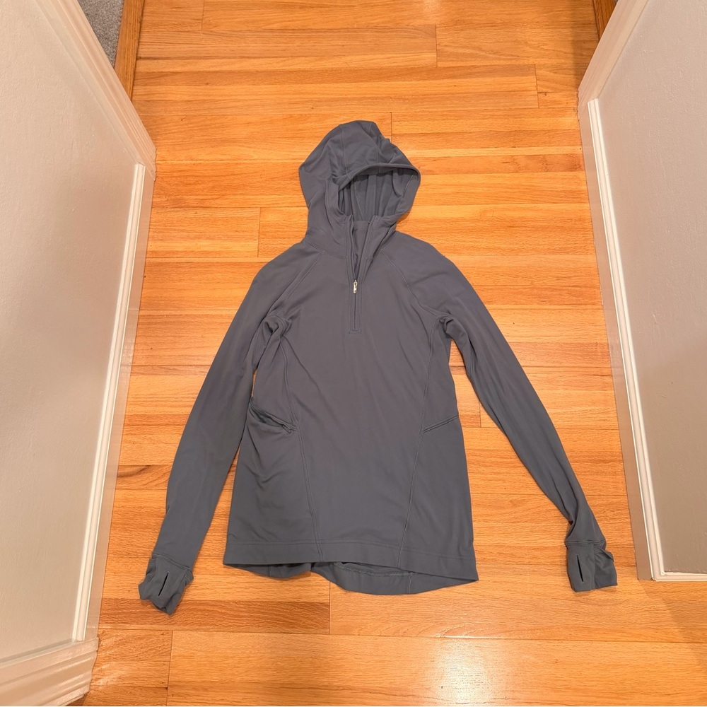 Lululemon Warm Stabilizer Half Zip Hoodie Gray Size 2 EUC